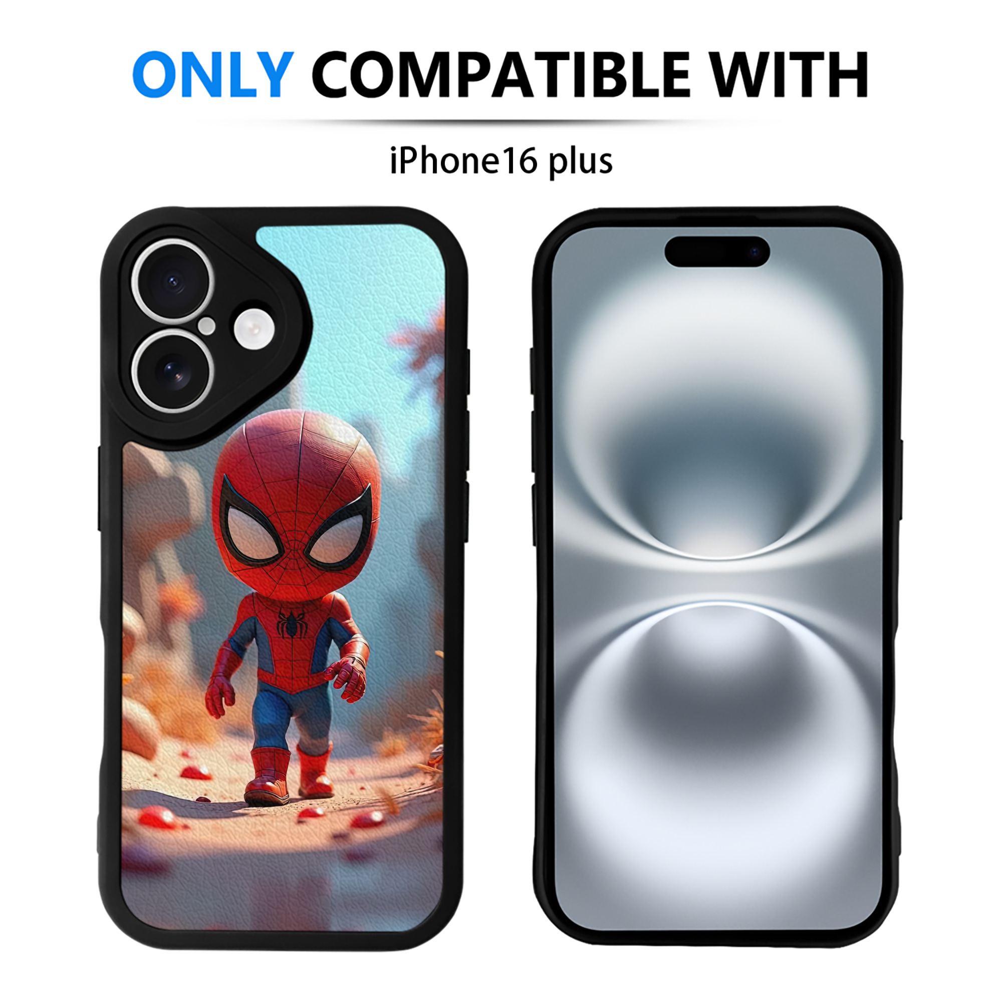 Spider Man スパイダーマン 【iPhone 16シリーズ対応】シリコンスマホケース（レザー調） 材質：シリコン